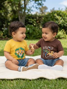 Nautinati - Boys Pure Cotton Disney Lion King Simba Printed T-shirts