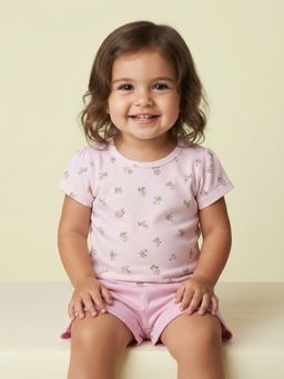 Nautinati - Baby Girls Playful Printed Regular Fit Clothing Set