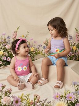 Nautinati - Baby Girls Pure Cotton Printed Camisoles