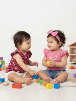 Nautinati - Baby Girls Pure Cotton Printed Tops