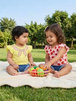 Nautinati - Baby Girls Pure Cotton Printed Tops