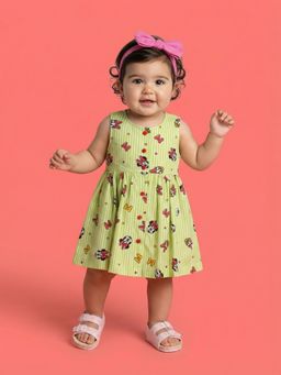 Nautinati - Baby Girls Pure Cotton Disney Minnie Mouse Fit and Flare Dress