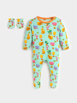 Somersault - Pixel Jungle Cotton Sleepsuit with Mittens (Set of 2)