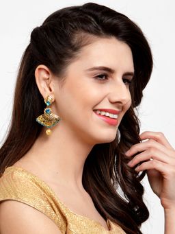 Anika's Creations - Designer Collection Firozi Dangle Earrings