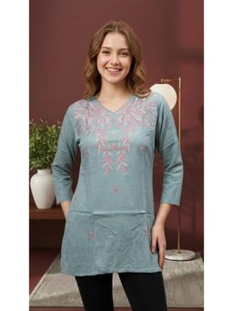 Gahan - Embroidered Rayon Wrinkal Fabric Festive Kurti for Women