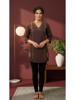 Gahan - Embroidered Rayon Wrinkal Fabric Festive Kurti for Women