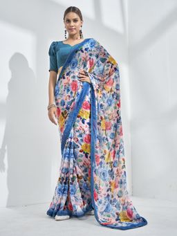 KALISTA - Georgette Sequence Work Saree with Unstitched Blouse