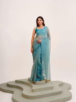 KALISTA - Solid Satin Saree with Unstitched Blouse