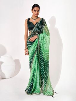KALISTA - Leheriya Chiffon Saree with Unstitched Blouse