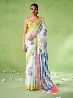 KALISTA - Women Printed Saree with Unstitched Blouse