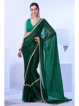 KALISTA - Sequinned Organza Saree with Unstitched Blouse
