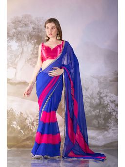 KALISTA - Mirror Work Pure Georgette Saree with Unstitched Blouse