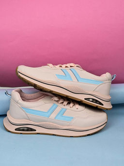 Jove - Women Pink & Blue Solid Sneakers
