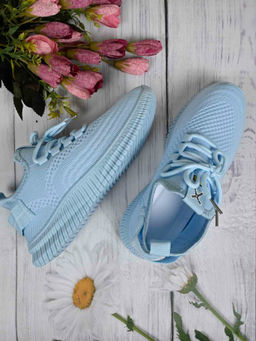 Jove - Women Blue Solid Sneakers