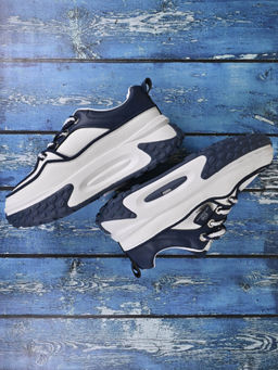 Jove - Women Navy Blue & White Colourblocked Sneakers