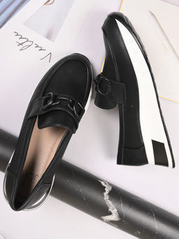 Jove - Women Black Shinny Sneakers