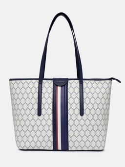 U.S. POLO ASSN. - Cami Navy Blue Monogram Detail Fits Upto 16L Laptop Tote Bag (L)