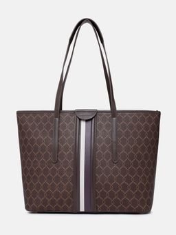 U.S. POLO ASSN. - Cami Brown Monogram Detail Fits Upto 16L Laptop Tote Bag (L)