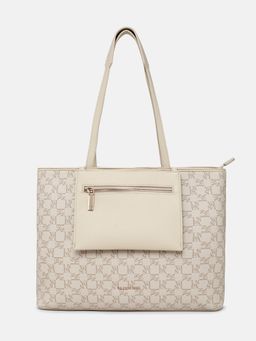 U.S. POLO ASSN. - Coco Brown Monogram Detail Fits Upto 16L Laptop Tote Bag (L)