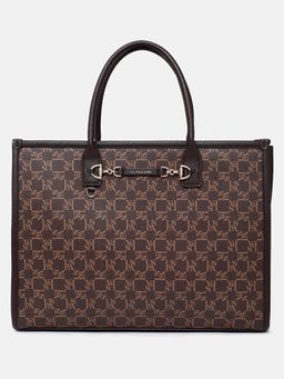 U.S. POLO ASSN. - Cassie Brown Monogram Detail Fits Upto 16L Laptop Tote Bag (L)