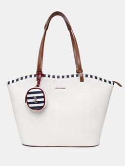 U.S. POLO ASSN. - Women Celia Off White Tote Bag (L)