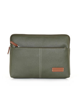 Giordano - Olive Secure Slim Water-Resistant Vegan Leather 13-Inch Tablet & iPad Sleeve