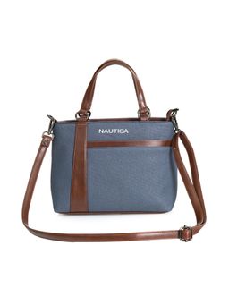 Nautica - Women's Small 5L Navy Blue PU Satchel Bag With Detachable Strap