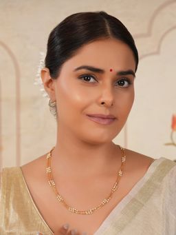 Smars Jewelry - Gold Plated Pearl Lined Women Chain