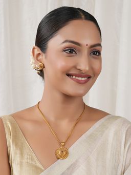 Smars Jewelry - Gold Stone Pendant and Earrings Set