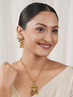 Smars Jewelry - Beautiful Stone Antique Gold Plated Pendant Set