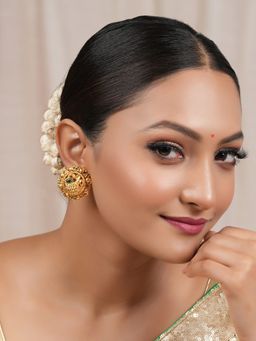 Smars Jewelry - Beautiful Stone Antique Gold Peacock Stud Earrings