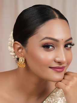 Smars Jewelry - Stunning Antique Gold Kundan Gold Ball Earrings