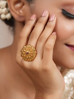 Smars Jewelry - Cocktail Antique Gold Adjustable Finger Ring For Women