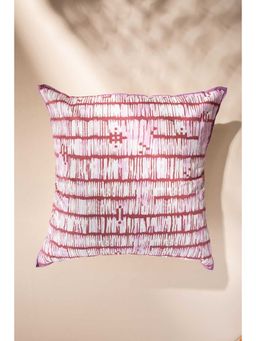 Freedom Tree - Agama Herringbone Cotton Purple And Pink And Red Cushion Cover - 24 X 24 Inches