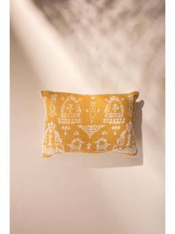 Freedom Tree - Koda Grama Cotton Heavy Slub Yellow Cushion Cover - 14 X 20 Inches