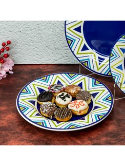 EZ Life - Folksy Styled Dinner Plate 11 Inch Ceramic Plate Pack Of 6