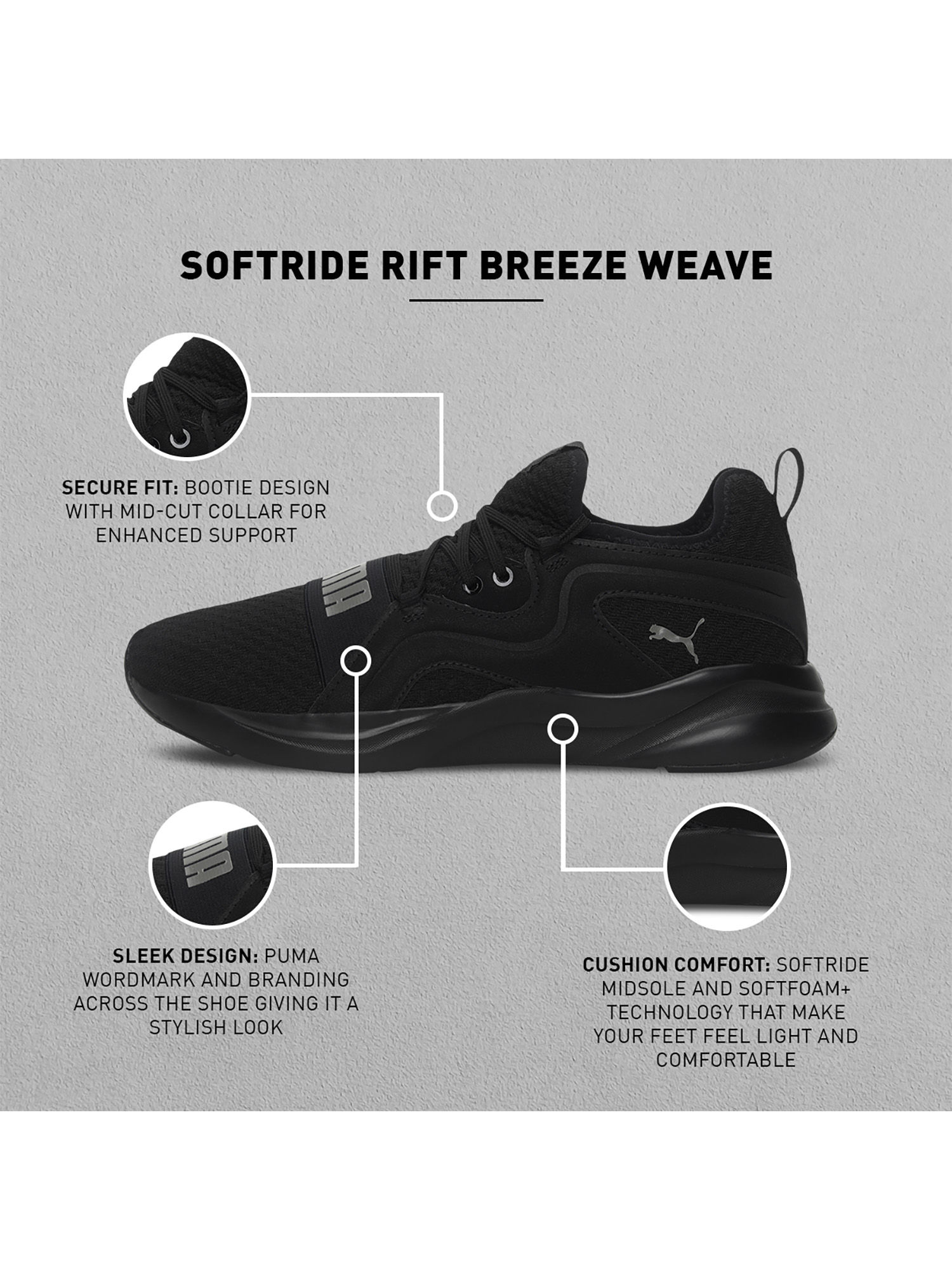 Puma Softride Rift Breeze Weave Black 