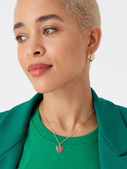 Accessorize London - Women's Union Jack Heart Pendant Necklace