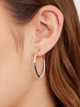 Accessorize London - Women's Mini Beaded Hoop Earrings