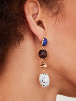 Accessorize London - Women's Mixed Bead & Wooden Earrings