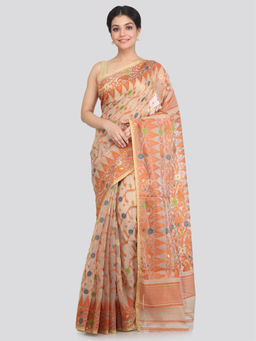 PinkLoom - Women's Soft Cotton Jamdani Saree Without Blouse Piece