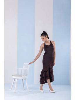 XAYA - Elizebeth Satin Midi Dress