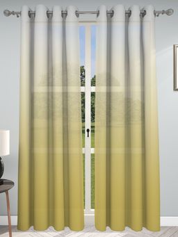 GM - Ombre Sheer Curtains 7 Feet In Yellow Shades Curtain (Set Of 2 Panel)
