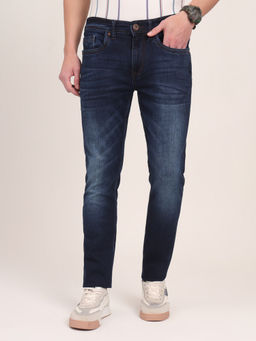 JadeBlue - Dark Blue Cotton Blend Washed Jeans