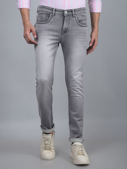 CRIMSOUNE CLUB - Men Grey Jeans