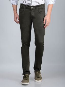 CRIMSOUNE CLUB - Men Olive Jeans