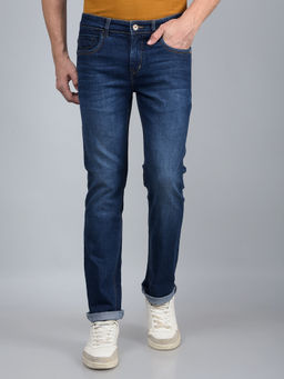 CRIMSOUNE CLUB - Men Blue Straight Jeans