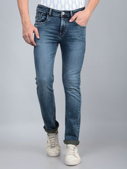 CRIMSOUNE CLUB - Men Blue Skinny Jeans