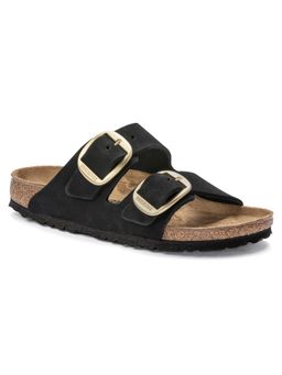 Birkenstock - Arizona Big Buckle Black Narrow Width Women Two-Strap Flats