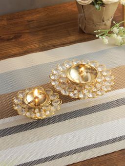 AAPNO RAJASTHAN - Unique Handcrafted Crystal Diyas (Pack of 2)